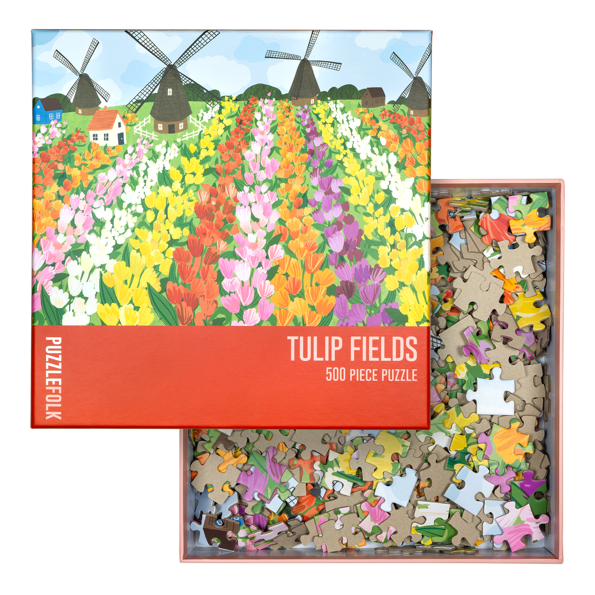 Tulip Fields 500 Piece Jigsaw Puzzle | Puzzlefolk - Jigsaw Puzzles - The Puzzle Center