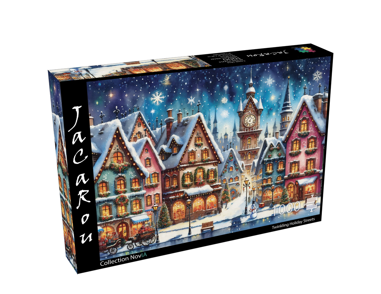 Twinkling Holiday Streets 1000 Piece Jigsaw Puzzle | JaCaRou Puzzles - Jigsaw Puzzles - The Puzzle Center