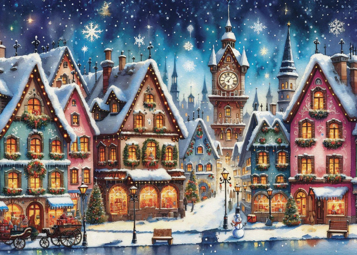 Twinkling Holiday Streets 1000 Piece Jigsaw Puzzle | JaCaRou Puzzles - Jigsaw Puzzles - The Puzzle Center