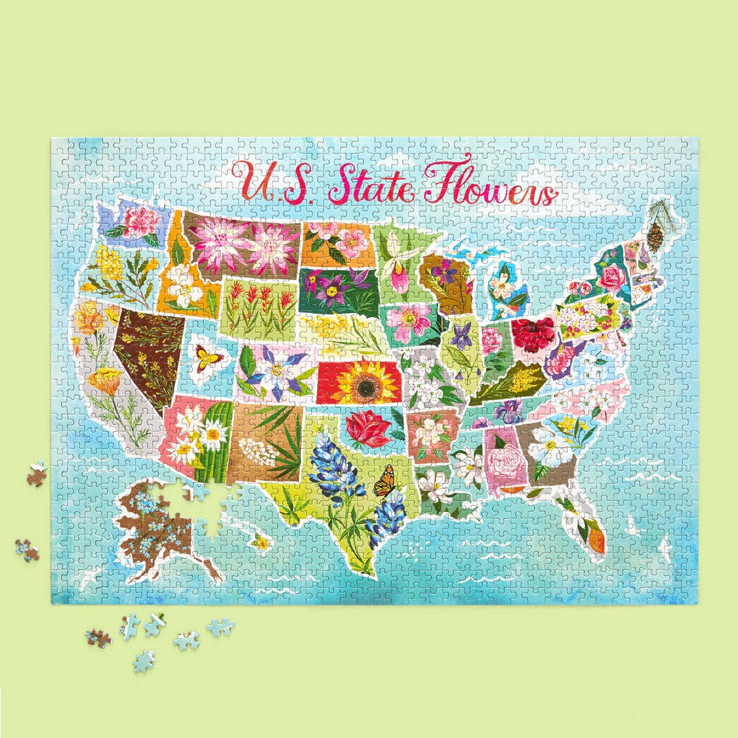 U.S. State Flowers 1000 Piece Jigsaw Puzzle | WerkShoppe - Jigsaw Puzzles - The Puzzle Center