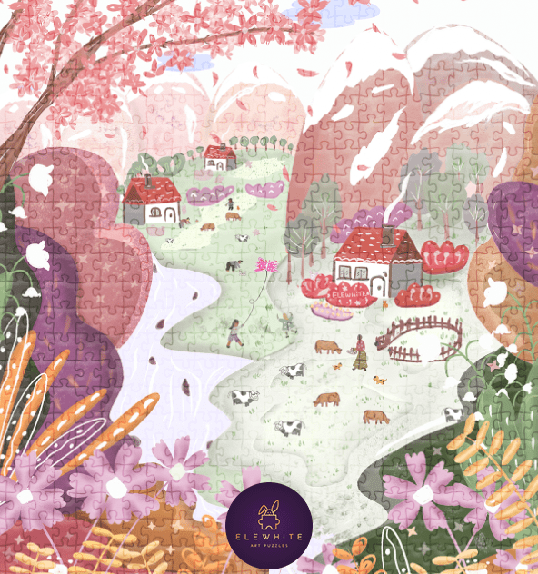 Valley Bloom 500 Piece Jigsaw Puzzle | Elewhite - Jigsaw Puzzles - The Puzzle Center