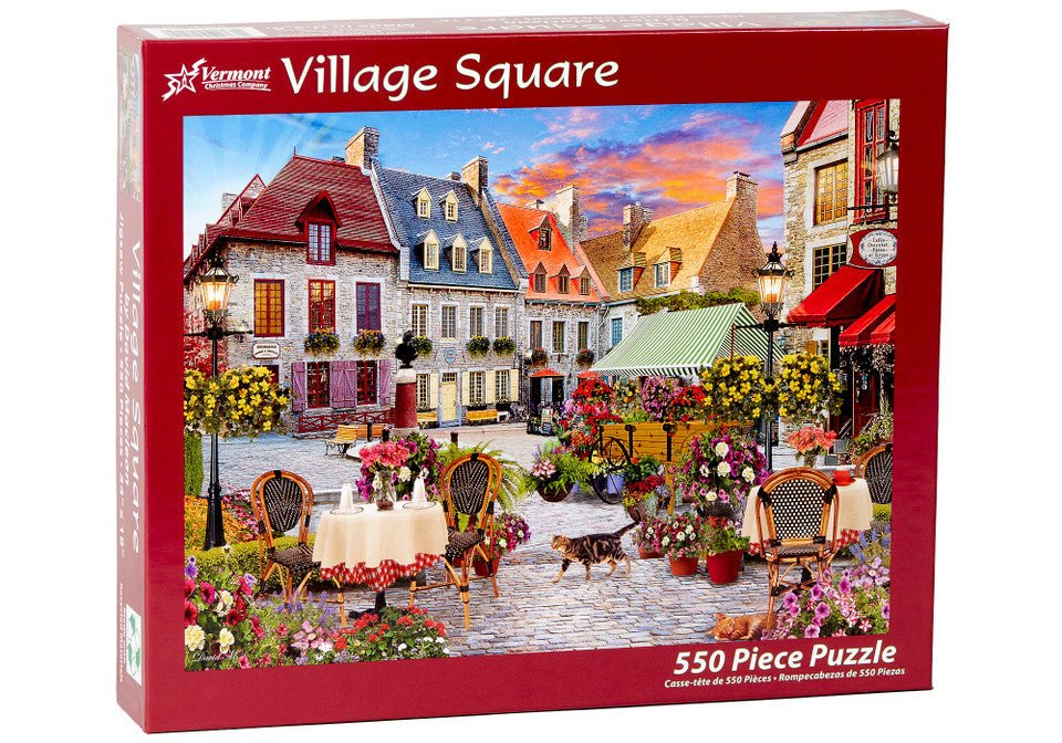 Village Square 550 Piece Jigsaw Puzzle | Vermont Christmas Co - Jigsaw Puzzles - The Puzzle Center