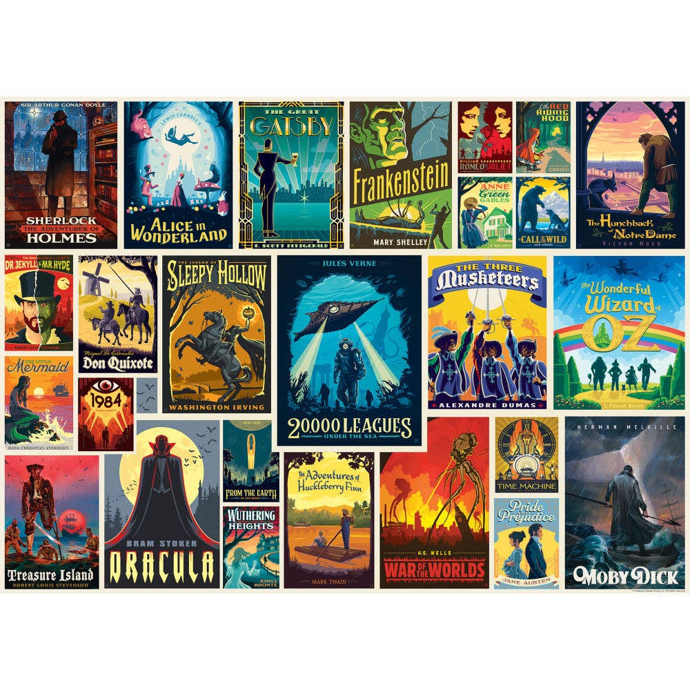 Vintage Posters - Literary Classics 1000 Piece Jigsaw Puzzle | Masterpieces Puzzles - Jigsaw Puzzles - The Puzzle Center