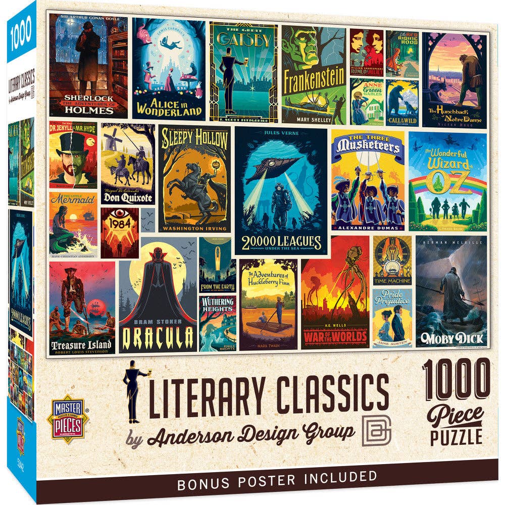 Vintage Posters - Literary Classics 1000 Piece Jigsaw Puzzle | Masterpieces Puzzles - Jigsaw Puzzles - The Puzzle Center