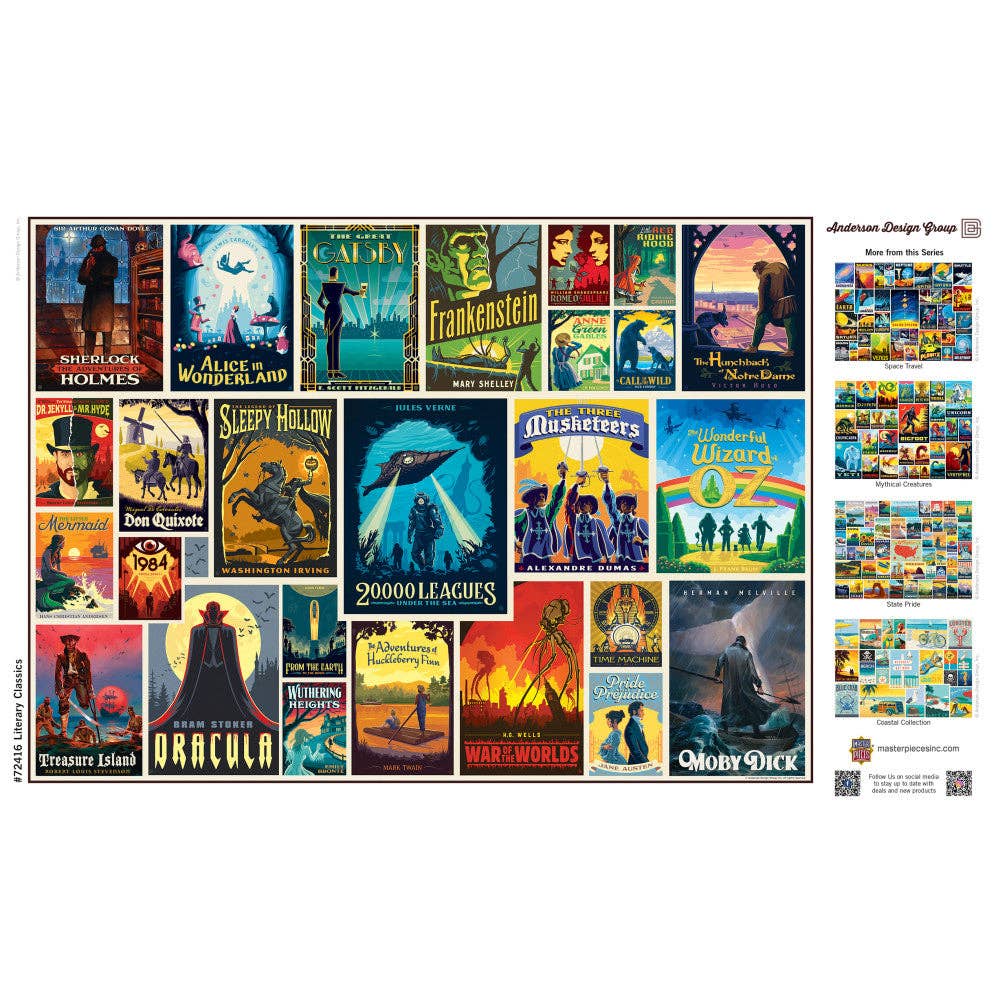 Vintage Posters - Literary Classics 1000 Piece Jigsaw Puzzle | Masterpieces Puzzles - Jigsaw Puzzles - The Puzzle Center