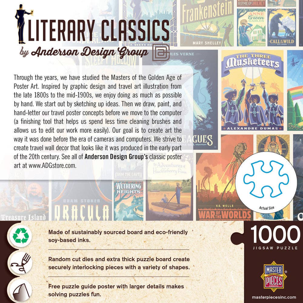 Vintage Posters - Literary Classics 1000 Piece Jigsaw Puzzle | Masterpieces Puzzles - Jigsaw Puzzles - The Puzzle Center