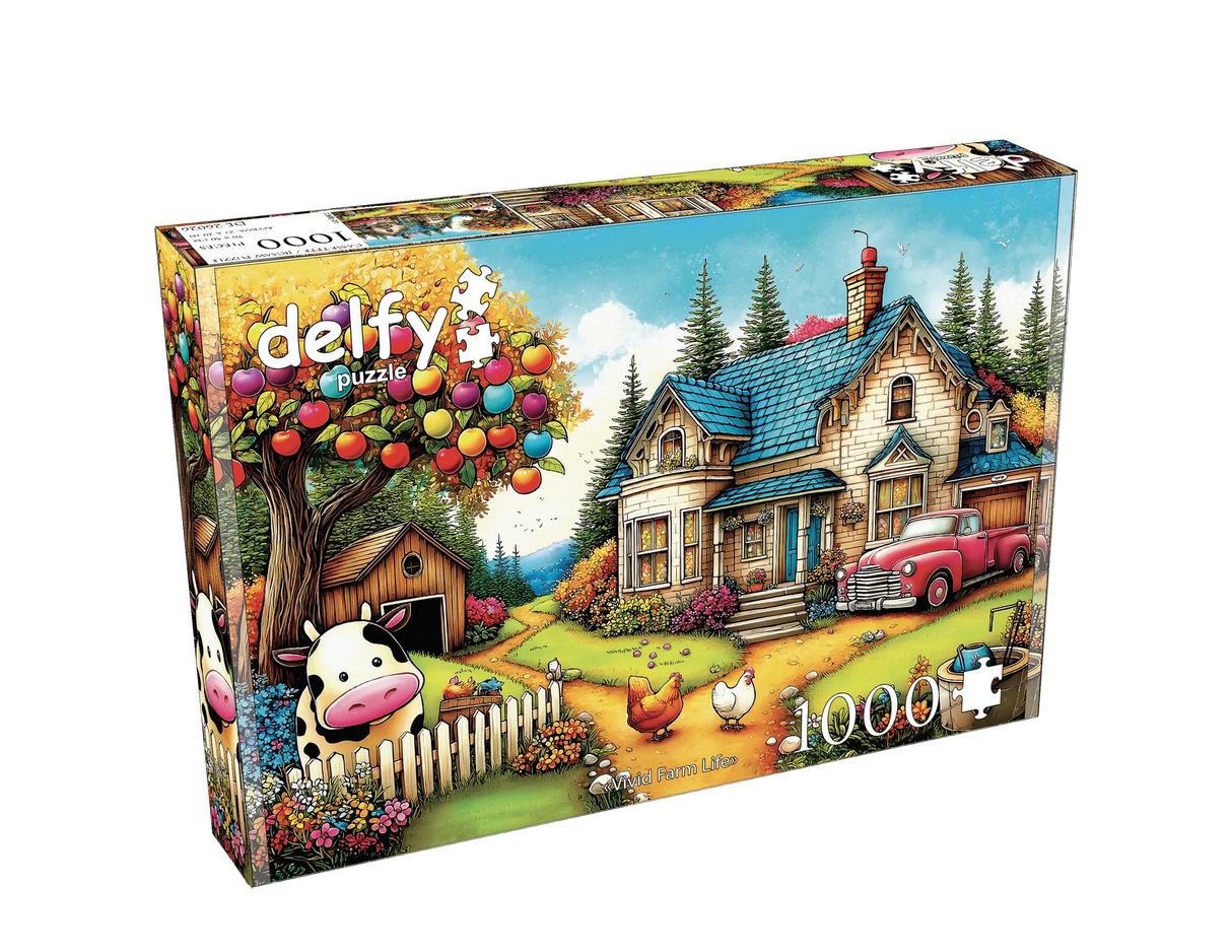 Vivid Farm Life 1000 Piece Jigsaw Puzzle | Delfy Puzzles - Jigsaw Puzzles - The Puzzle Center