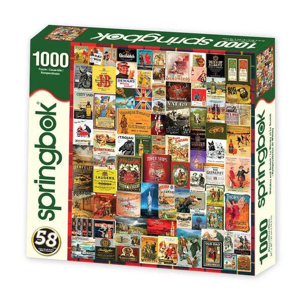 Box cover of 1000 piece Whiskey and Scotch puzzle by Springbok