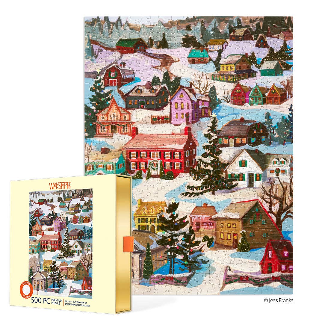 Winter Village 500 Piece Jigsaw Puzzle | WerkShoppe - Jigsaw Puzzles - The Puzzle Center