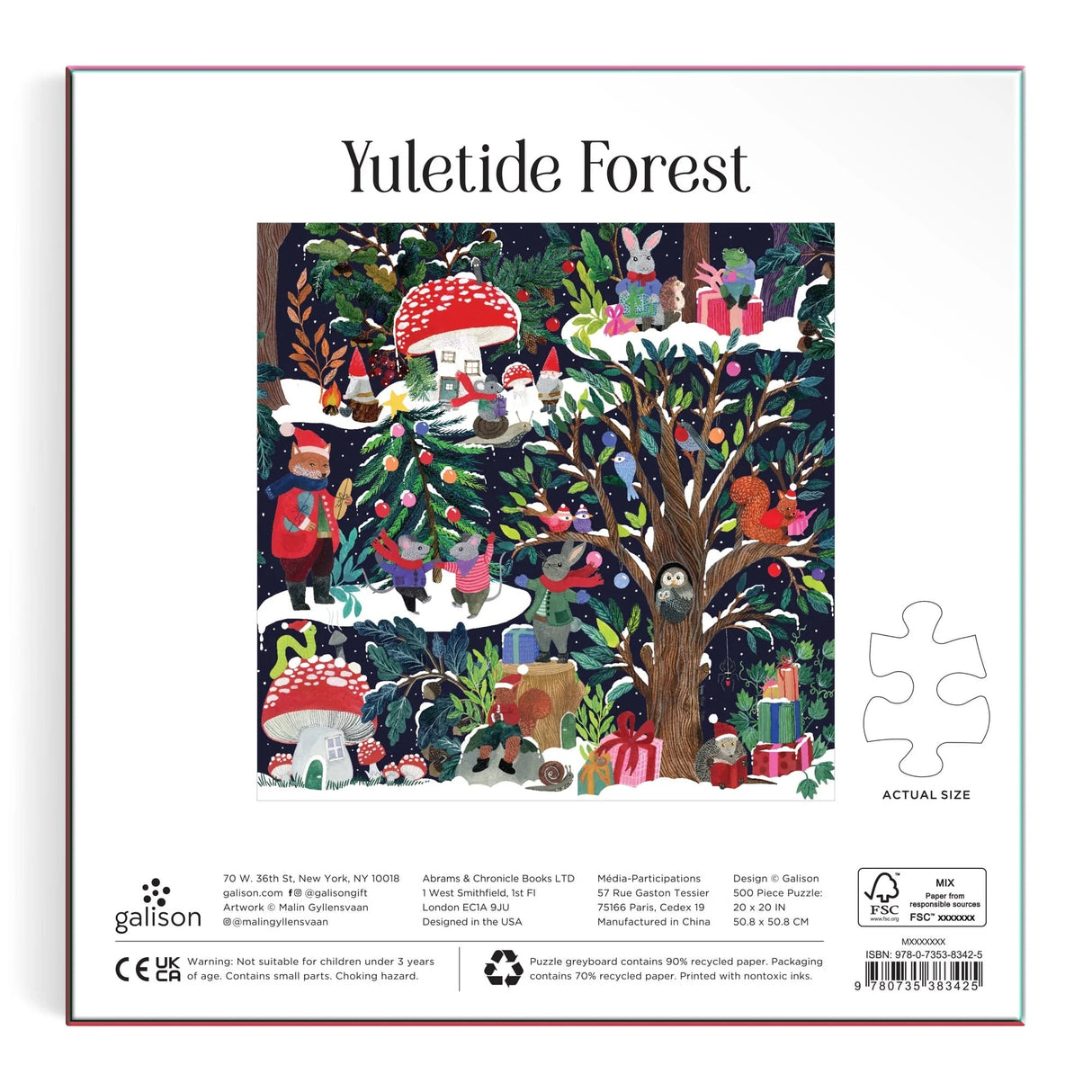 Yuletide Forest 500 Piece Foil Jigsaw Puzzle | Galison - Jigsaw Puzzles - The Puzzle Center