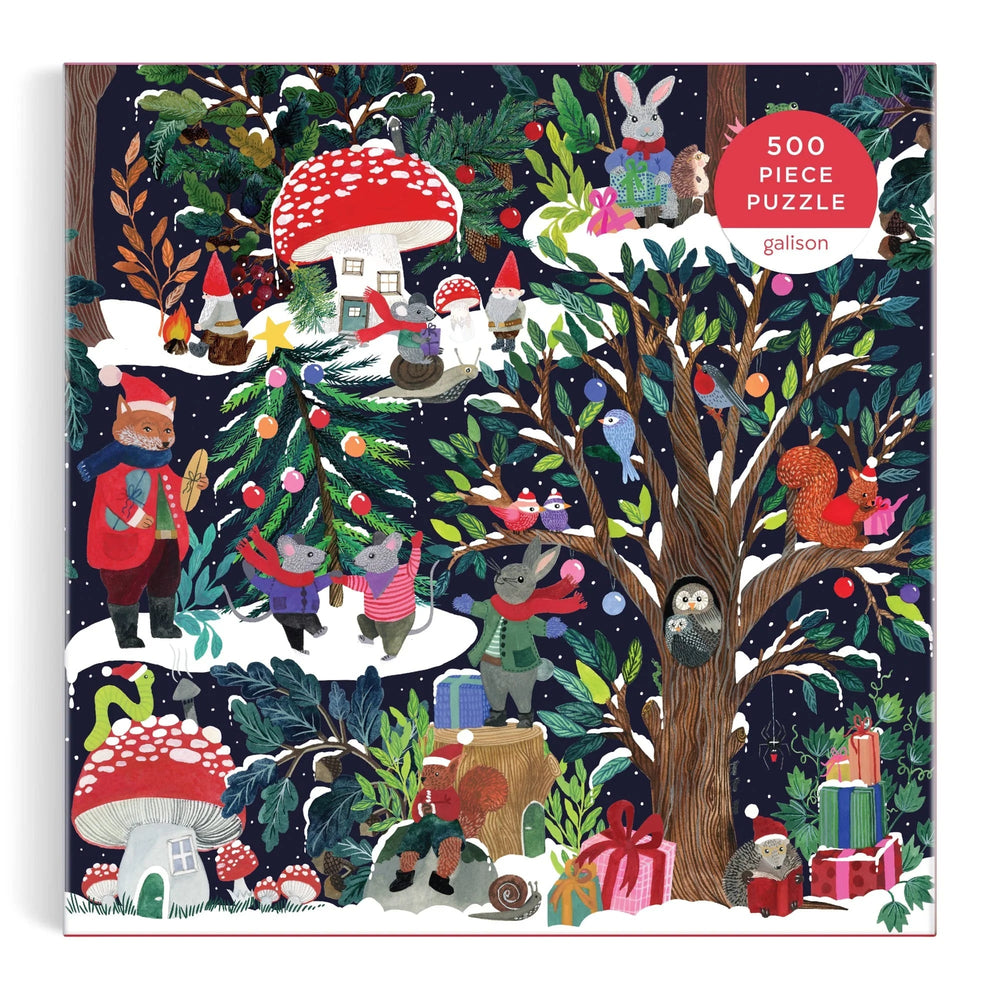 Yuletide Forest 500 Piece Foil Jigsaw Puzzle | Galison - Jigsaw Puzzles - The Puzzle Center