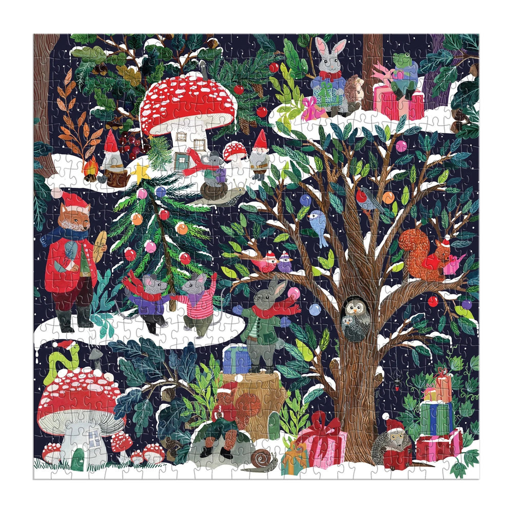 Yuletide Forest 500 Piece Foil Jigsaw Puzzle | Galison - Jigsaw Puzzles - The Puzzle Center