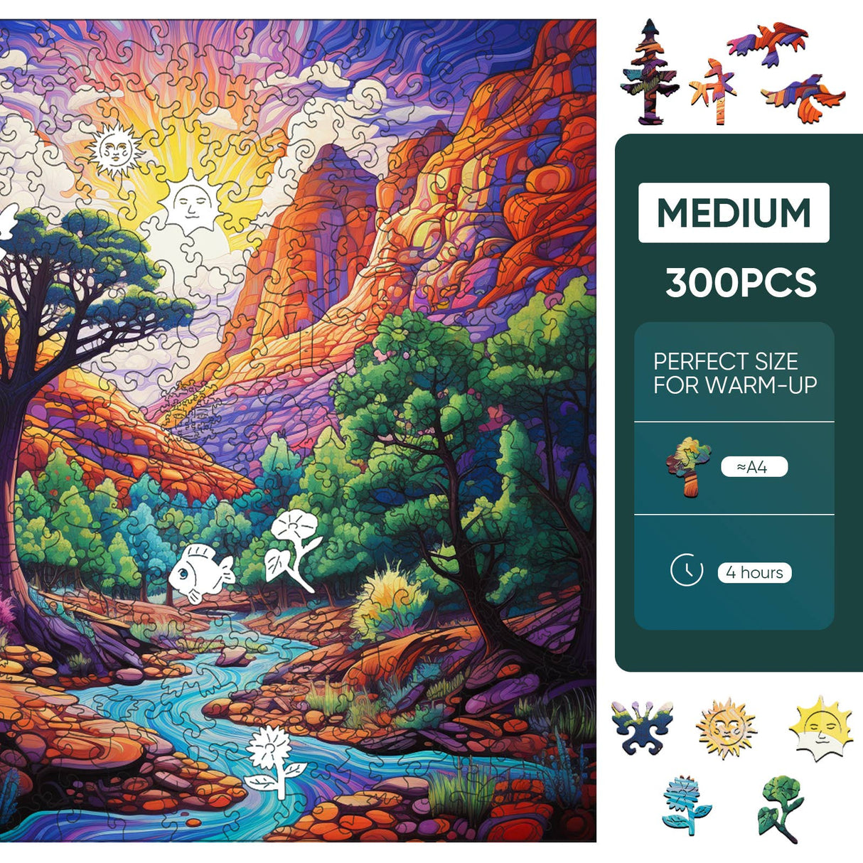 Zion Zen 300 Piece Wooden Jigsaw Puzzle | Trippy Puzzle Co - Jigsaw Puzzles - The Puzzle Center