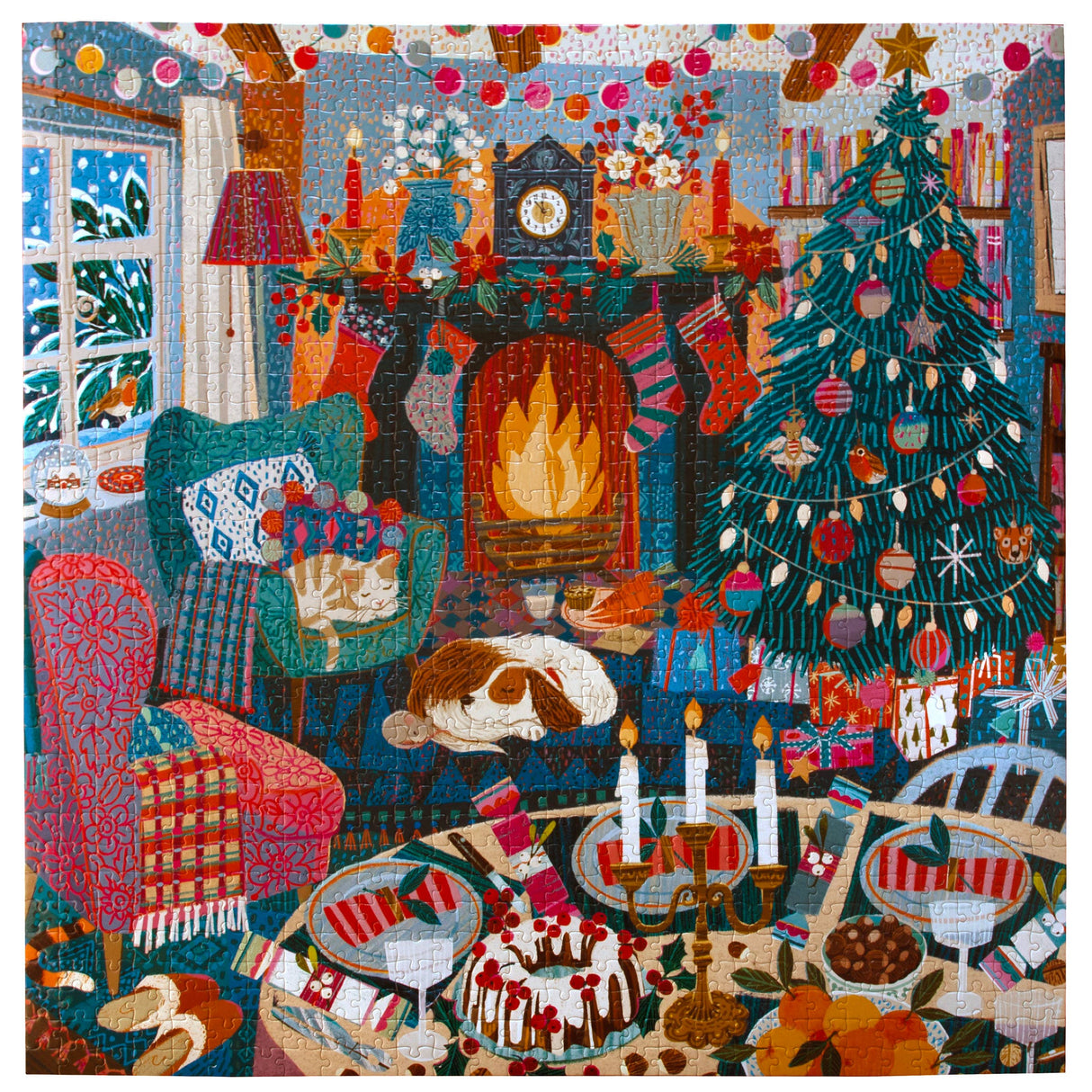 English Cottage Christmas 1000 Piece Jigsaw Puzzle | eeBoo