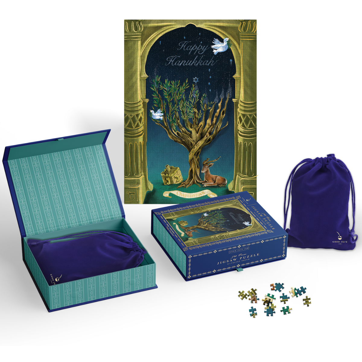 Happy Hanukkah 500 Piece Jigsaw Puzzle | Good Juju Ink