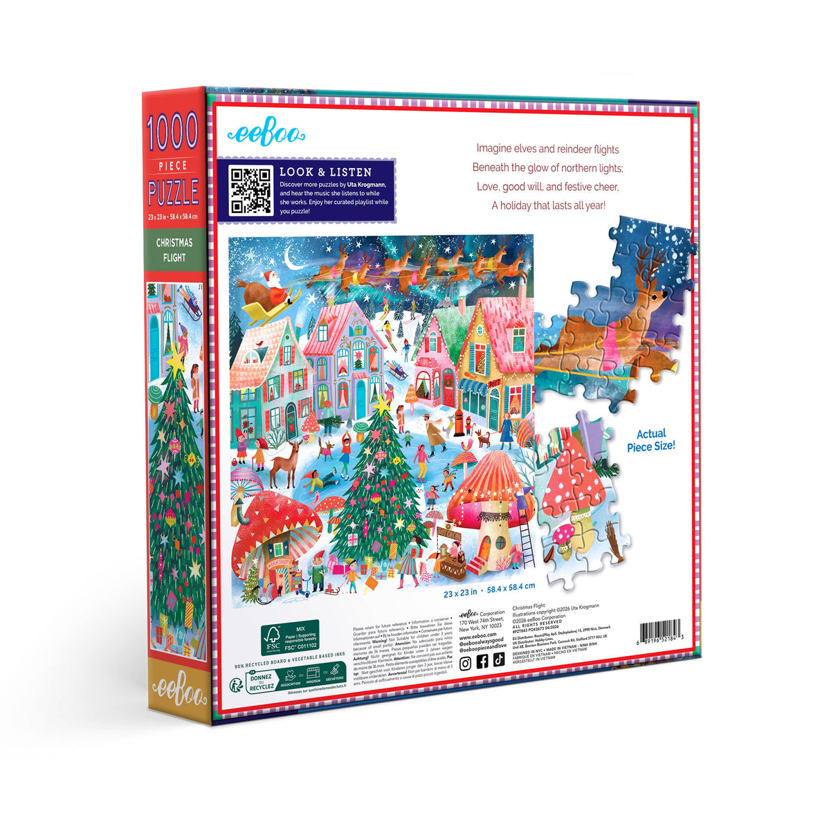 Christmas Flight 1000 Piece Jigsaw Puzzle | eeBoo