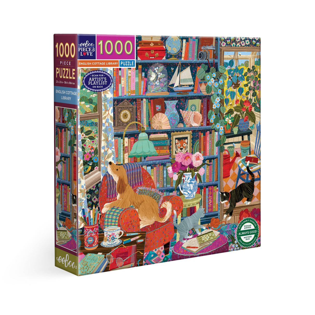 English Cottage Library 1000 Piece Jigsaw Puzzle | eeBoo