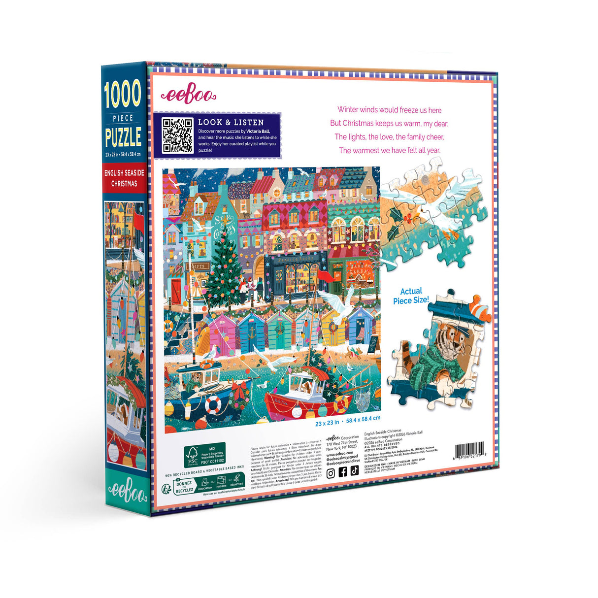English Seaside Christmas 1000 Piece Jigsaw Puzzle | eeBoo