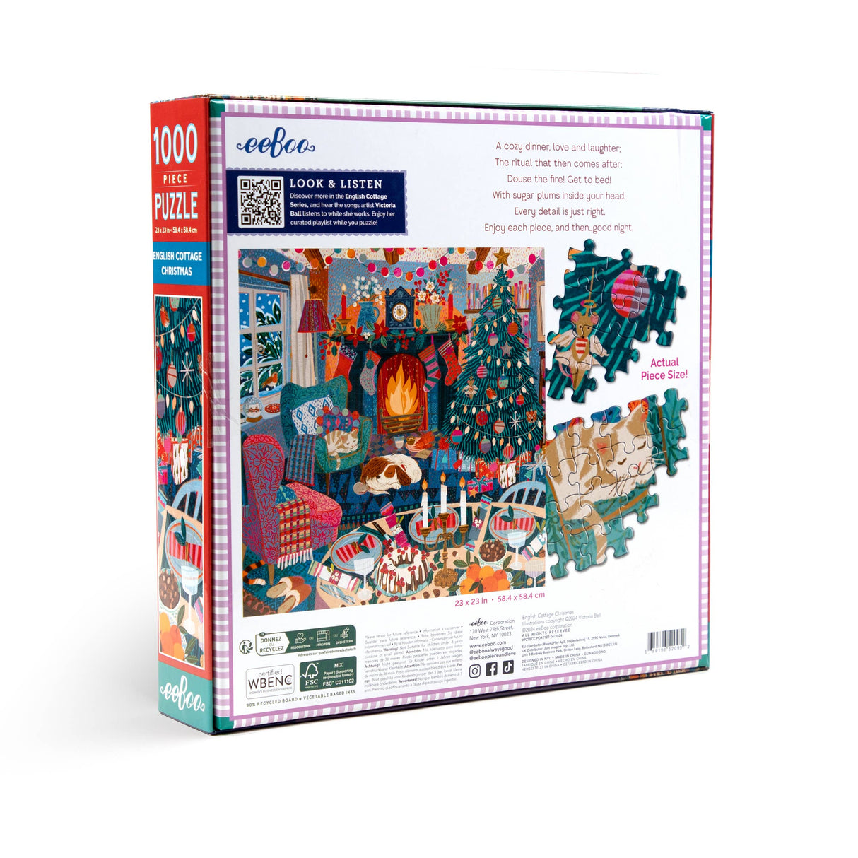 English Cottage Christmas 1000 Piece Jigsaw Puzzle | eeBoo