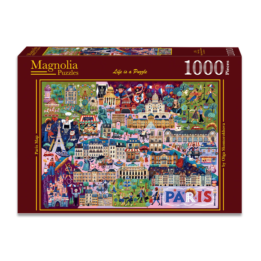 Pre-Order - Paris Map 1000 Piece Jigsaw Puzzle | Magnolia