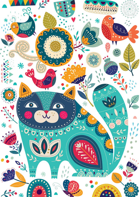 Cat & Birds 1000 Piece Jigsaw Puzzle | Yazz