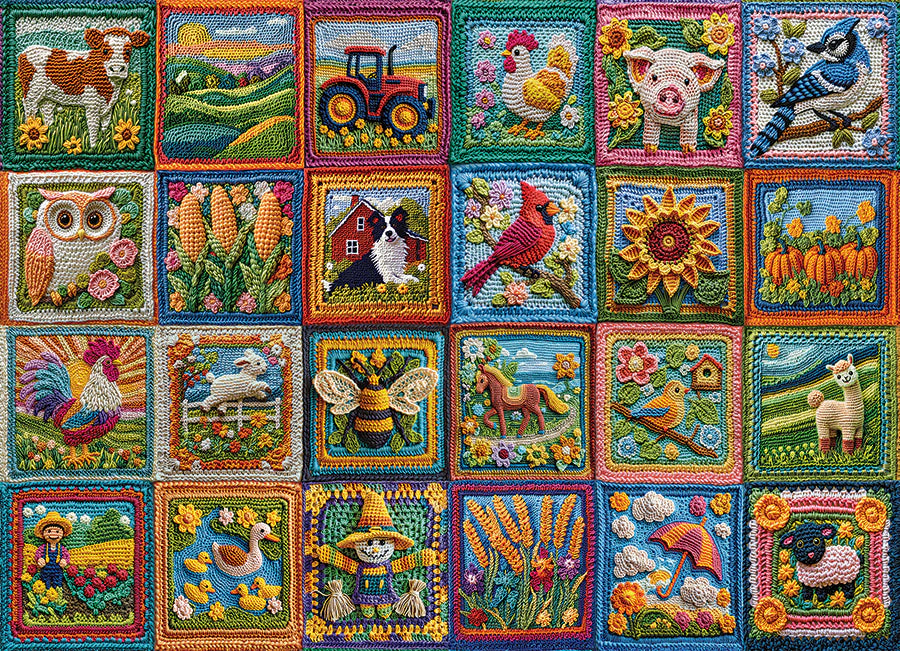 Country Life Crochet 1000 Piece Puzzle by Cobble Hill Puzzles