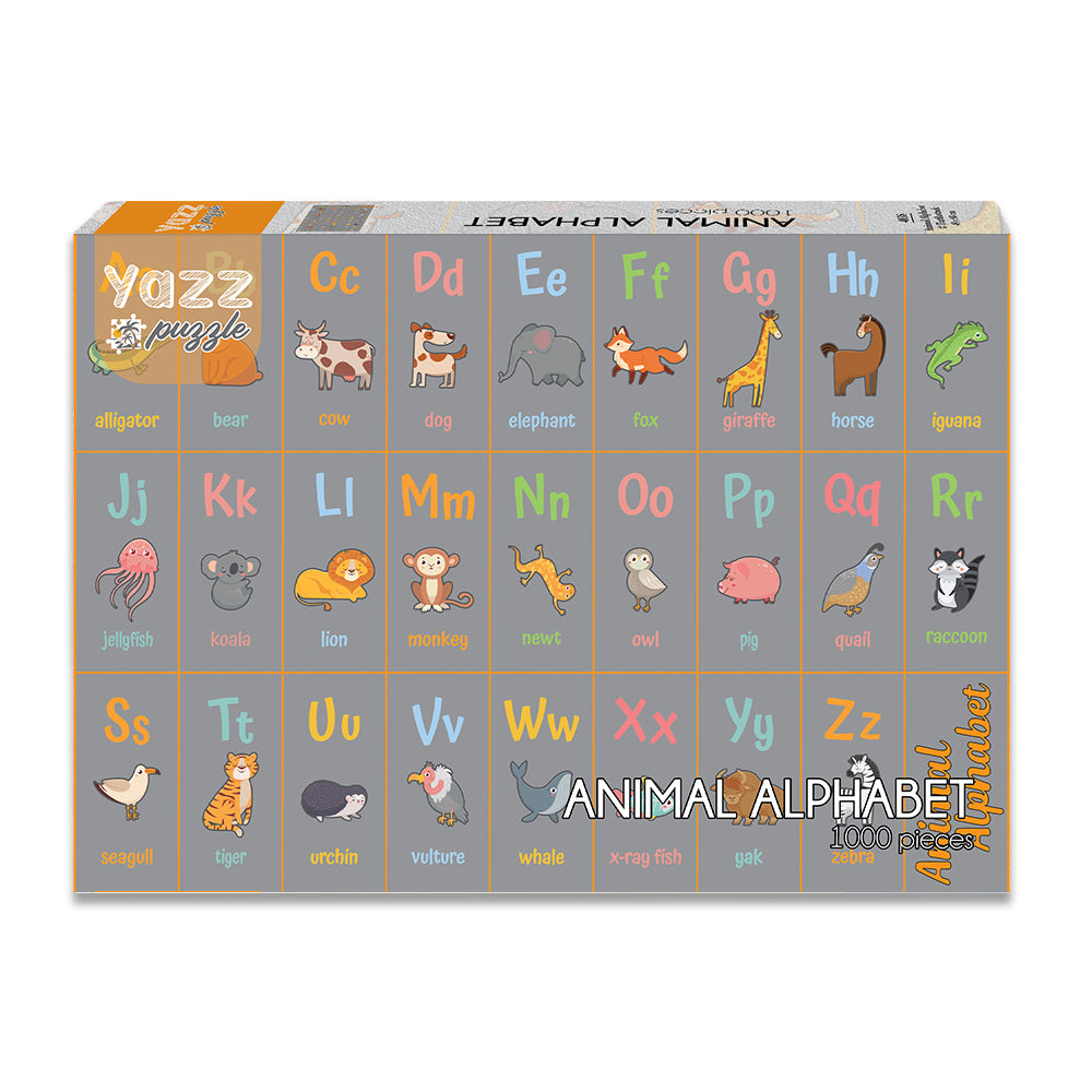 Pre-Order - Animal Alphabet 1000 Piece Jigsaw Puzzle | Yazz
