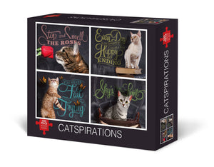 Catspirations Jigsaw Puzzle by Willow Creek Press - cat puzzle with inspiration - 500 piece puzzle by willow creek with cats 