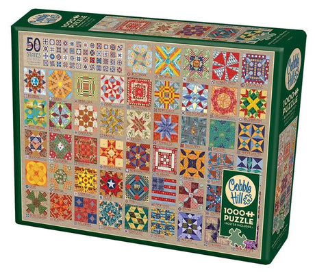 50 States Quilt Blocks 1000 Piece Jigsaw Puzzle | Cobble Hill - Jigsaw Puzzles - The Puzzle Center
