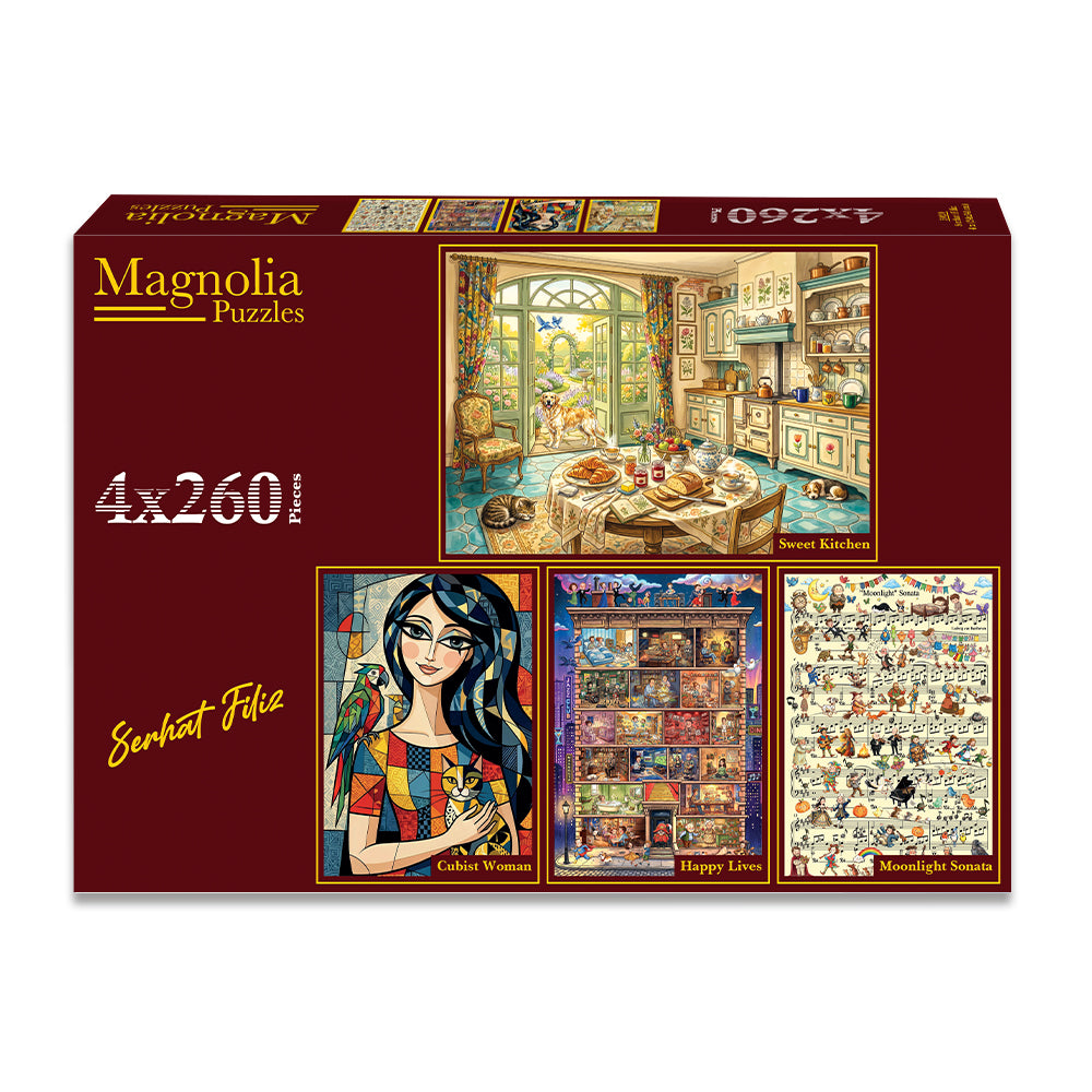Pre-Order - Serhat Filiz (#2) 4 x 260 Pieces Jigsaw Puzzles | Magnolia