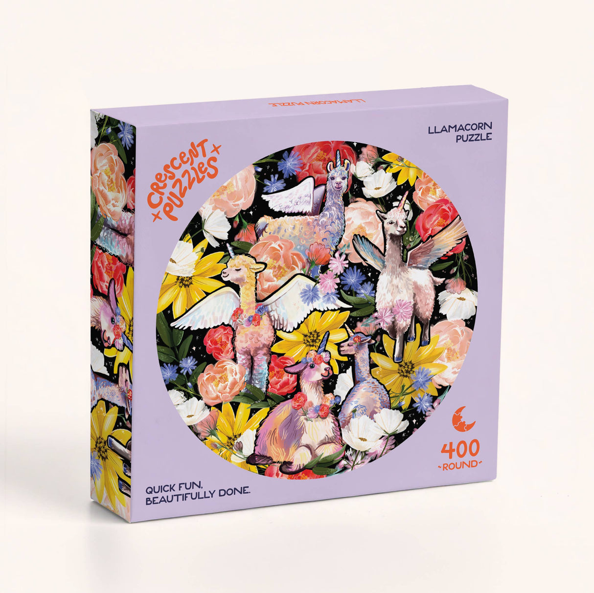 Llamacorn 400 Piece Round Jigsaw Puzzle | Crescent Puzzles