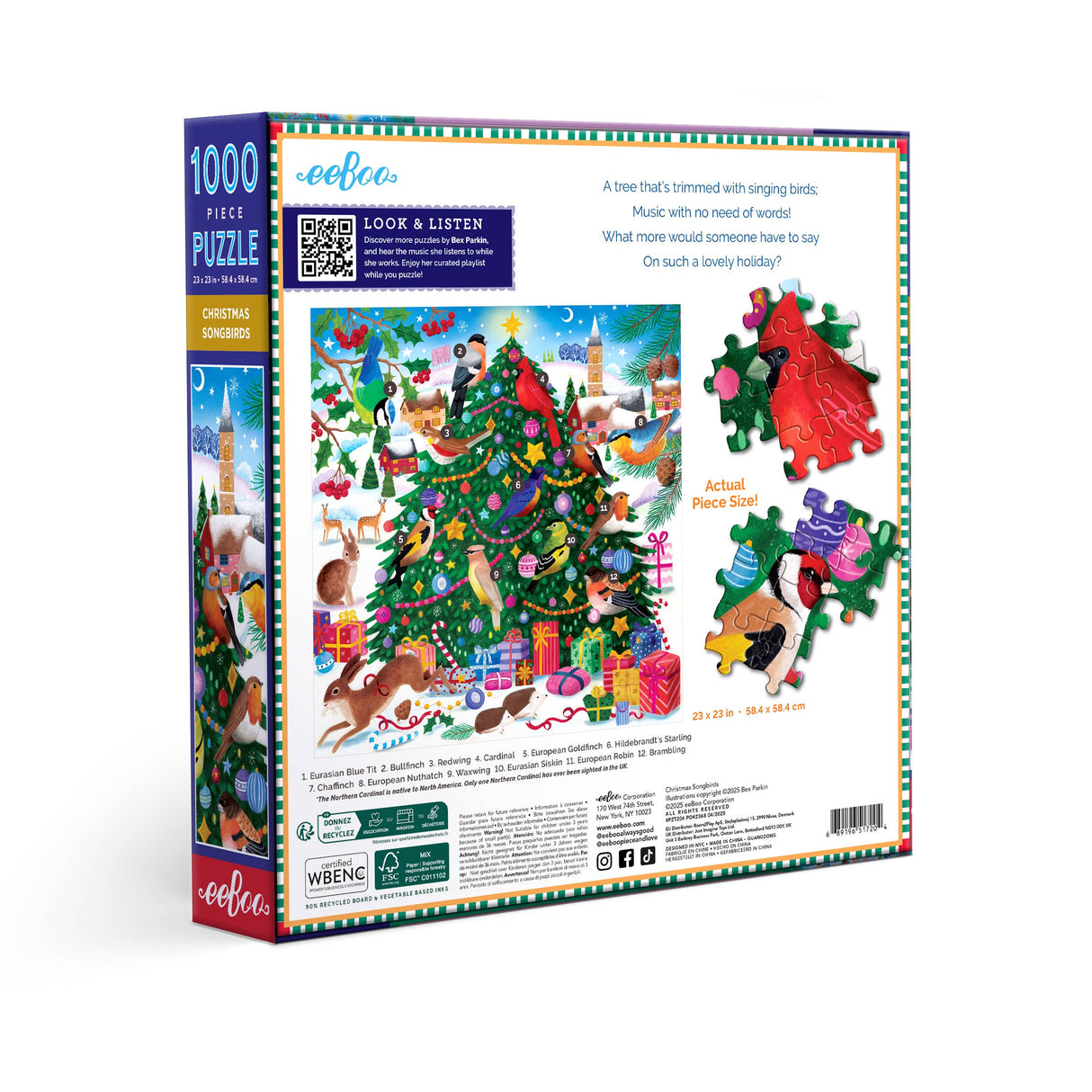 Christmas Songbirds 1000 Piece Jigsaw Puzzle | eeBoo