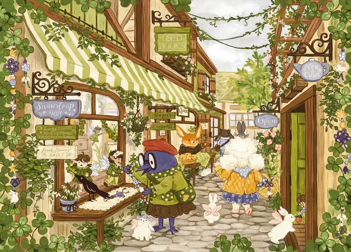Shopping at Moonberry Market 500 Piece Jigsaw Puzzle | Trevell