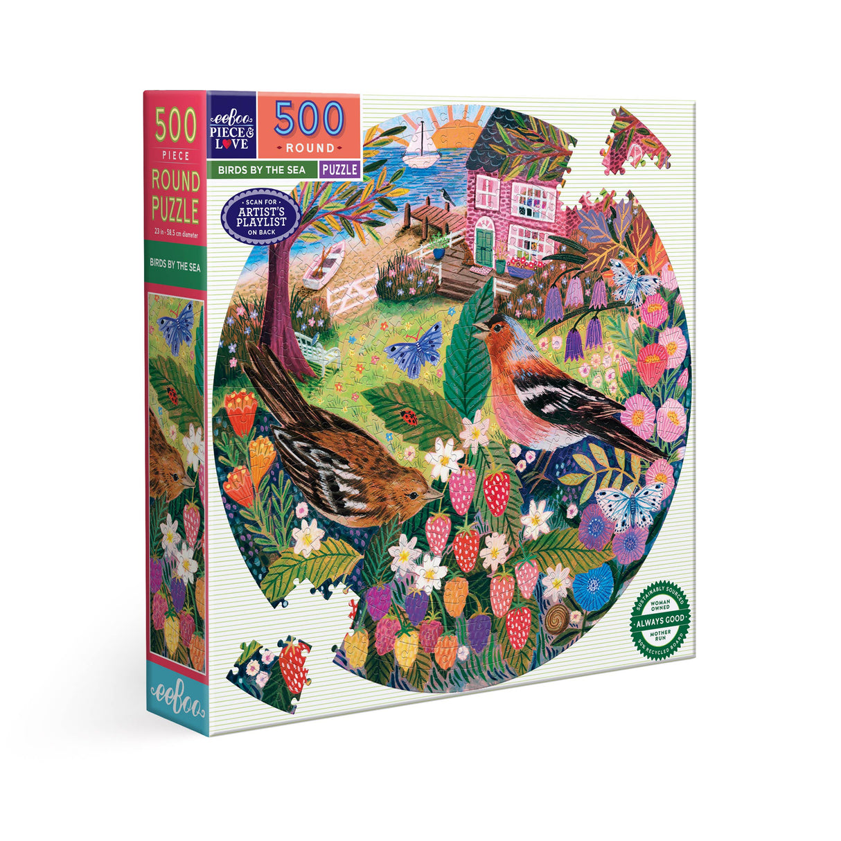 Birds by the Sea 500 Piece Jigsaw Puzzle | eeBoo