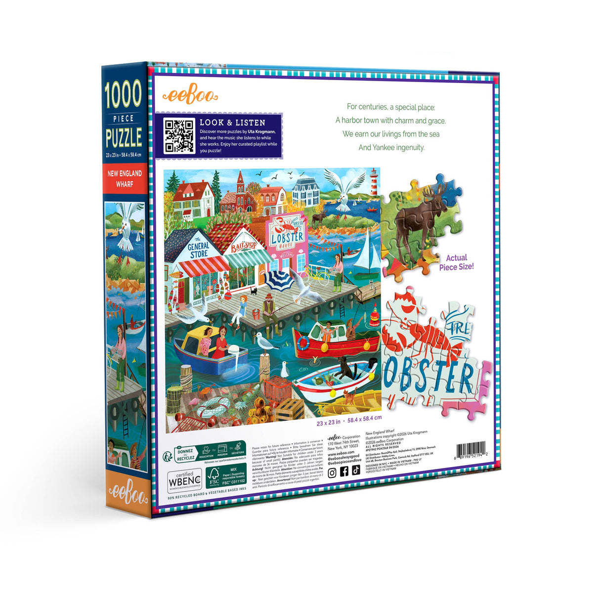 New England Wharf 1000 Piece Jigsaw Puzzle | eeBoo