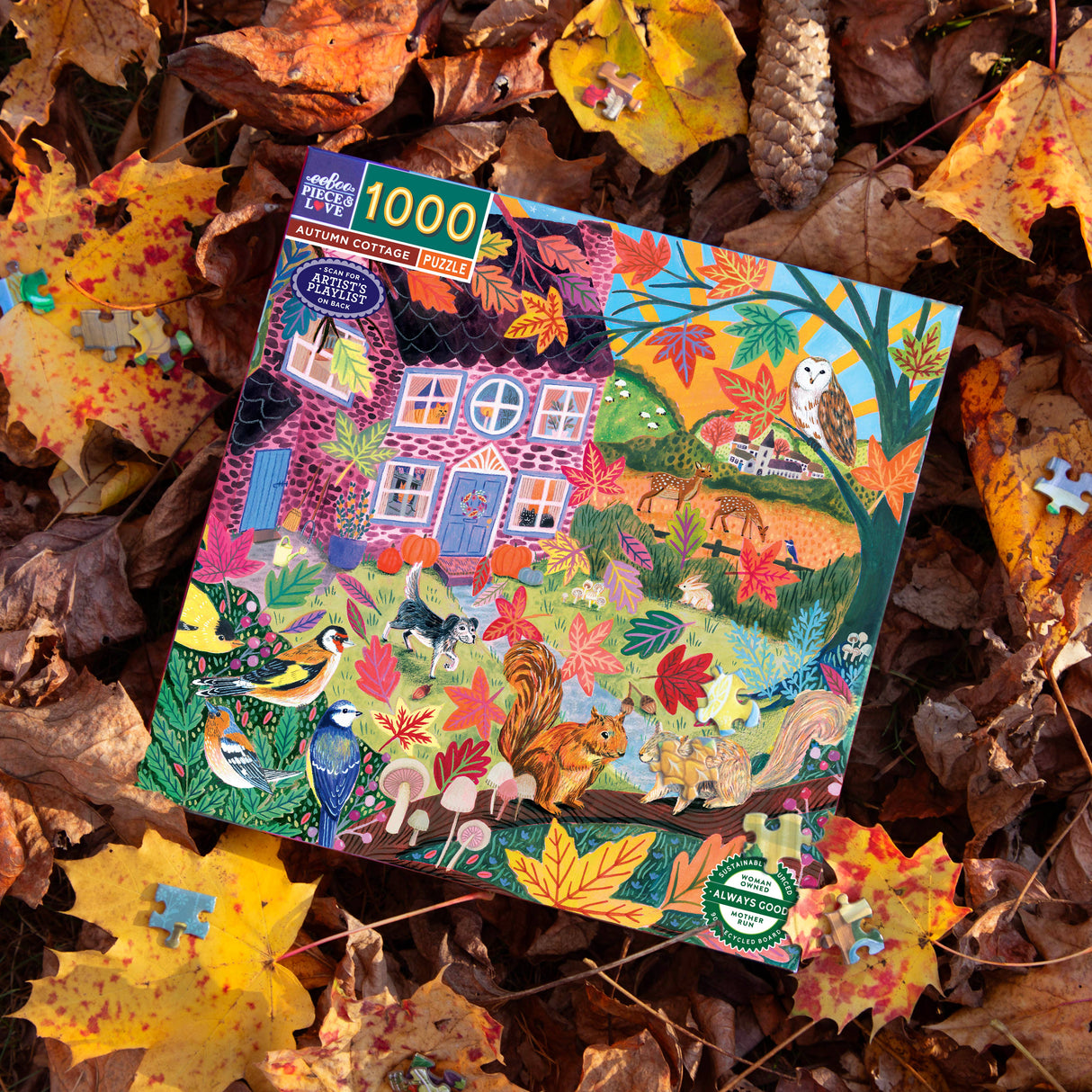 Autumn Cottage 1000 Piece Jigsaw Puzzle | eeBoo