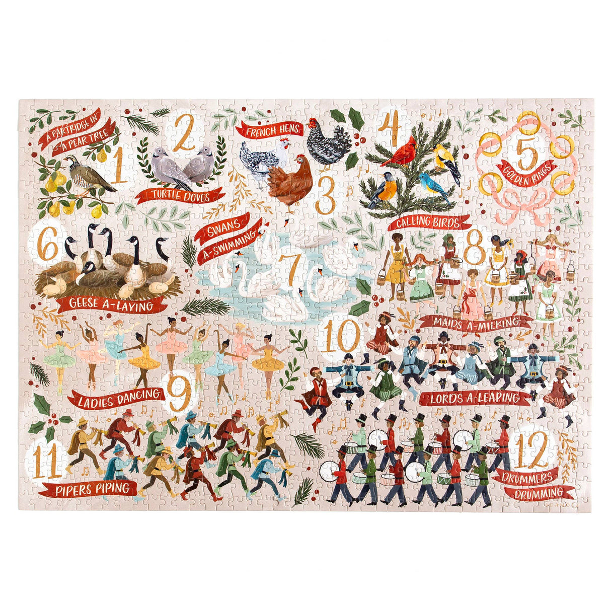 12 Days of Christmas 1000 Piece Jigsaw Puzzle | 1Canoe2