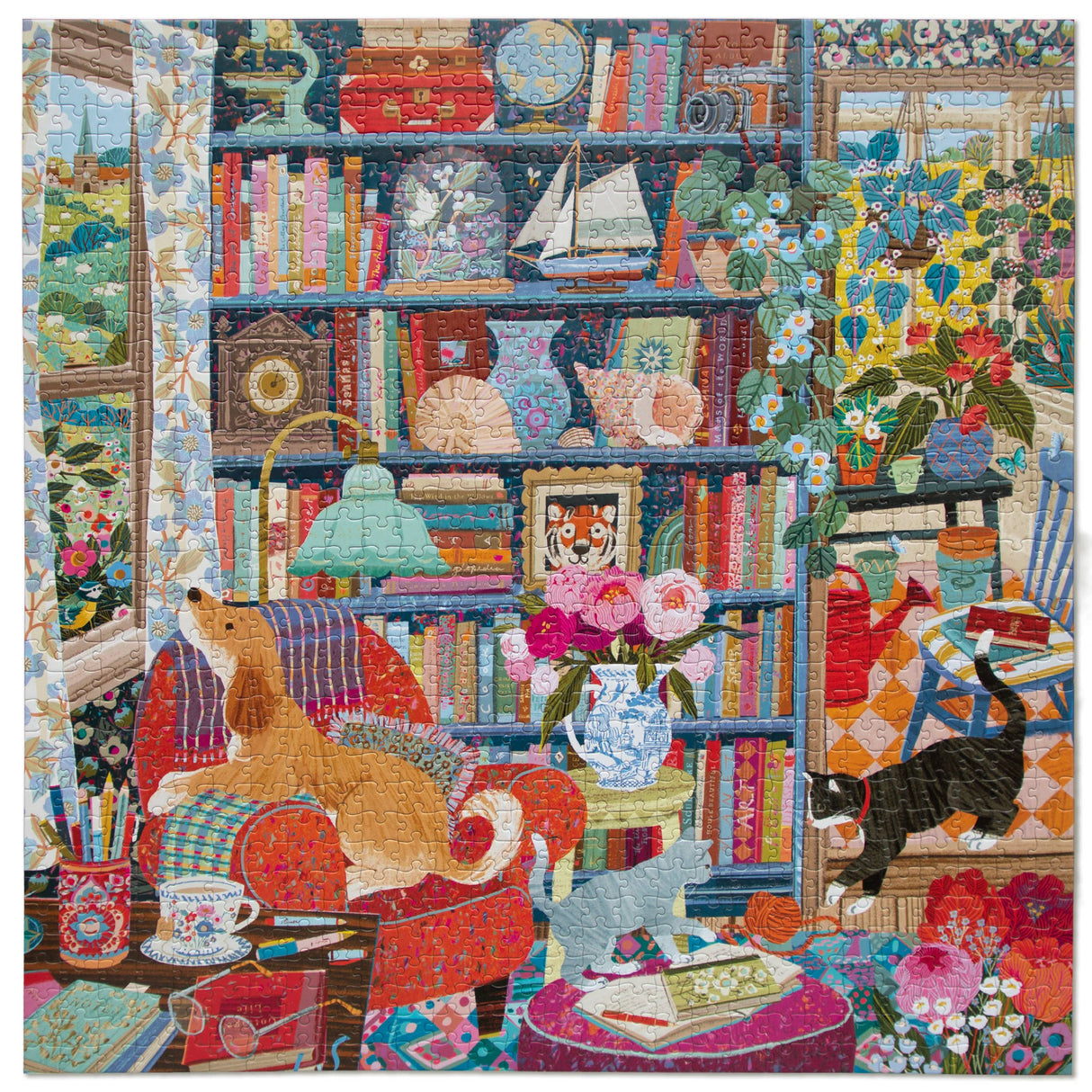 English Cottage Library 1000 Piece Jigsaw Puzzle | eeBoo