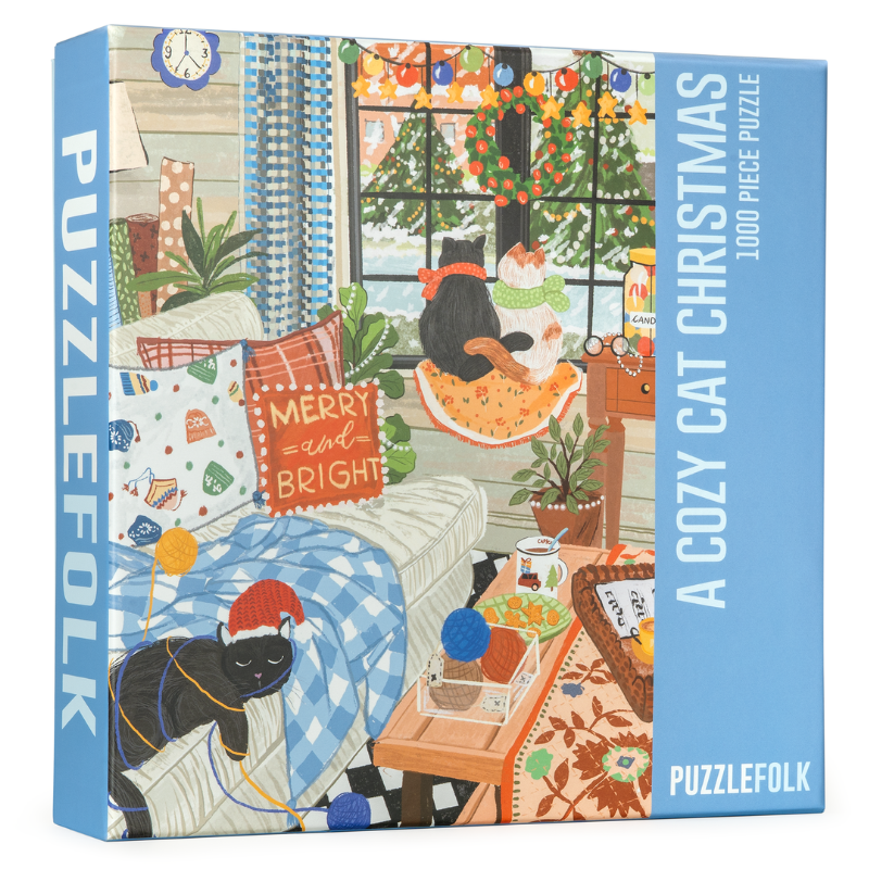 A Cozy Cat Christmas 1000 Piece Jigsaw Puzzle | Puzzlefolk