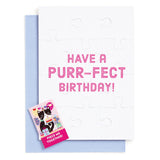 Purr-fect Cat Birthday 12 Piece Greeting Card Puzzle | Mudpuppy