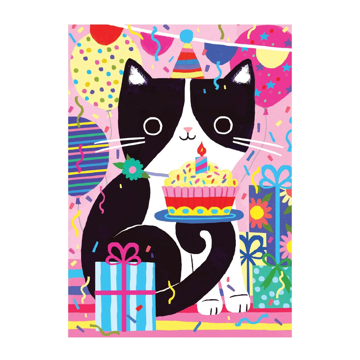 Purr-fect Cat Birthday 12 Piece Greeting Card Puzzle | Mudpuppy