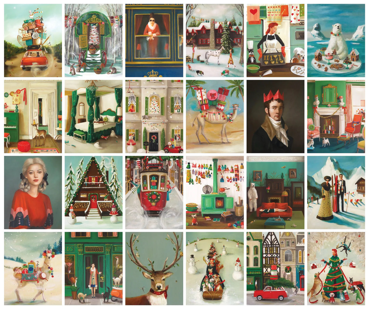 Janet Hill Advent Calendar Set 24 x 100 Piece Mini Jigsaw Puzzles | New York Puzzle Company