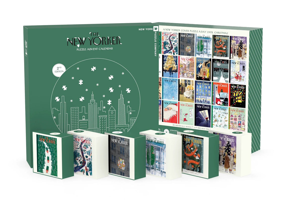 New Yorker Advent Calendar 2nd Edition 24 x 100 Piece Mini Jigsaw Puzzles | New York Puzzle Company