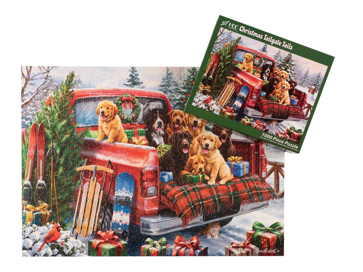 Christmas Tailgate Tails 1000 Piece Jigsaw Puzzle | Vermont Christmas Co