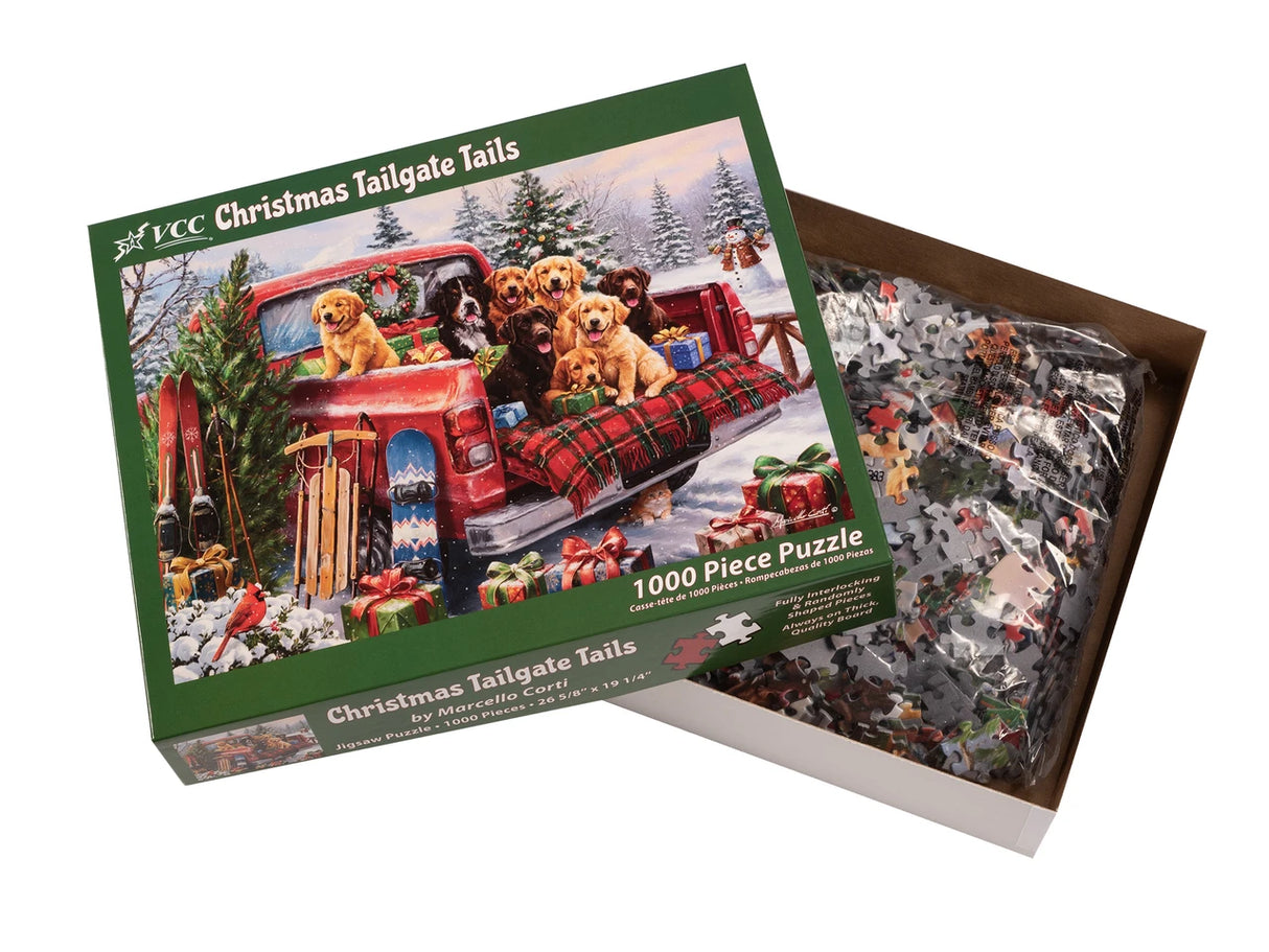 Christmas Tailgate Tails 1000 Piece Jigsaw Puzzle | Vermont Christmas Co