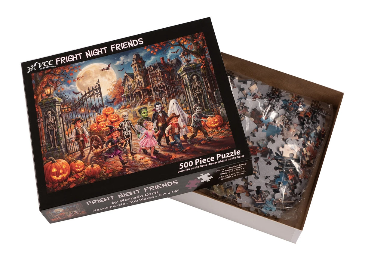 Fright Night Friends 500 Piece Jigsaw Puzzle | Vermont Christmas Co