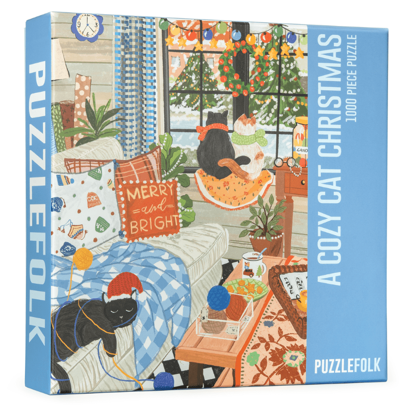 A Cozy Cat Christmas 1000 Piece Jigsaw Puzzle | Puzzlefolk - Jigsaw Puzzle - The Puzzle Center