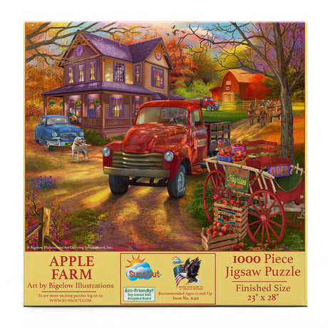 Apple Farm 1000 Piece Jigsaw Puzzle by SunsOut Puzzles - Nostalgic Countryside Charm - SunsOut - Jigsaw Puzzles - The Puzzle Center - 