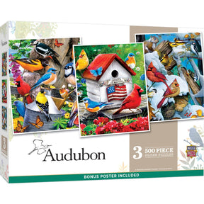 Audubon - 500 Piece Jigsaw Puzzles 3 Pack by Masterpieces - Masterpieces Puzzles - Jigsaw Puzzles - The Puzzle Center
