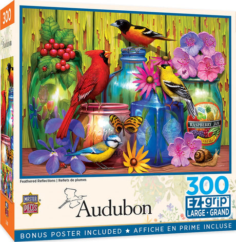 Audubon Feathered Reflections 300 Piece EZ Grip Jigsaw Puzzle | Masterpieces - Jigsaw Puzzles - The Puzzle Center